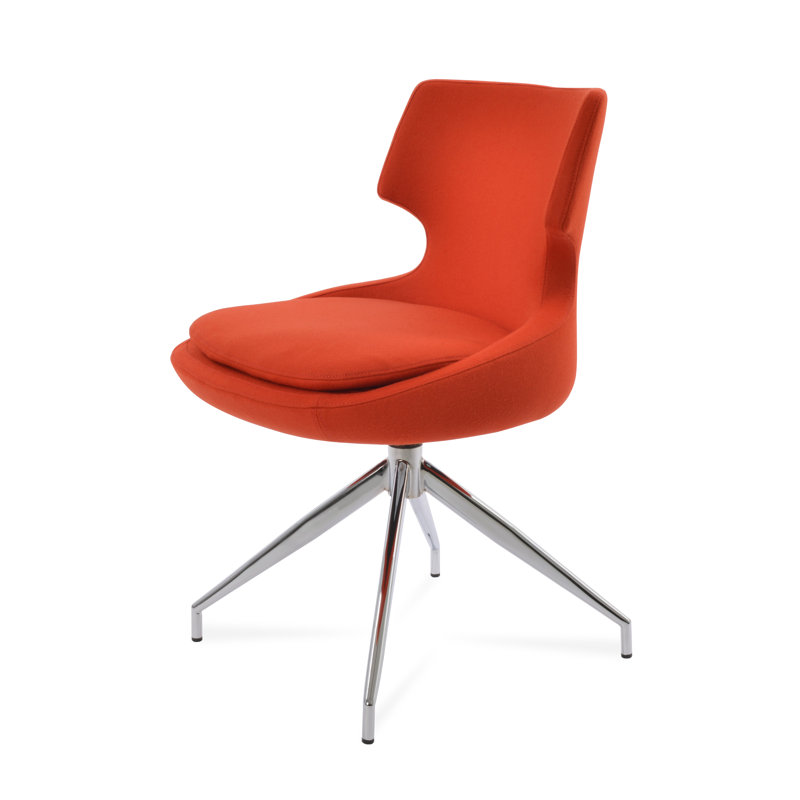 Patara Spider Swivel Chair in Wool, Orange