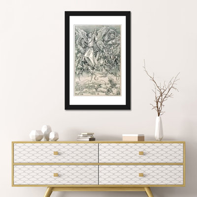 « st. michael battling d’with the dragon (illustration du steampunk) », reproduction d’art sur toile