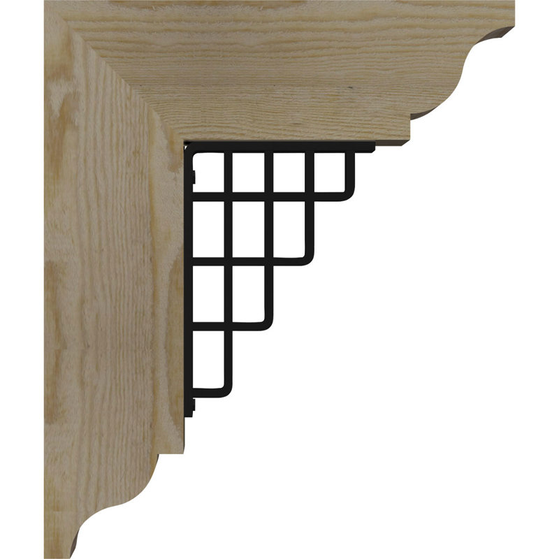 Support de fer traditionnel 4 po Diane, H 14 po x P 11 1/2 po, Sapin de Douglas de l 3 1/2 po x T 2 po (lisse)