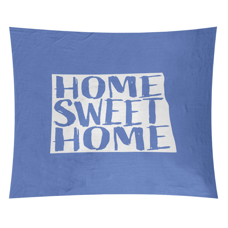 Tapisserie Home Sweet North Dakota, H 60 po x l 51 po, Violet bleu clair