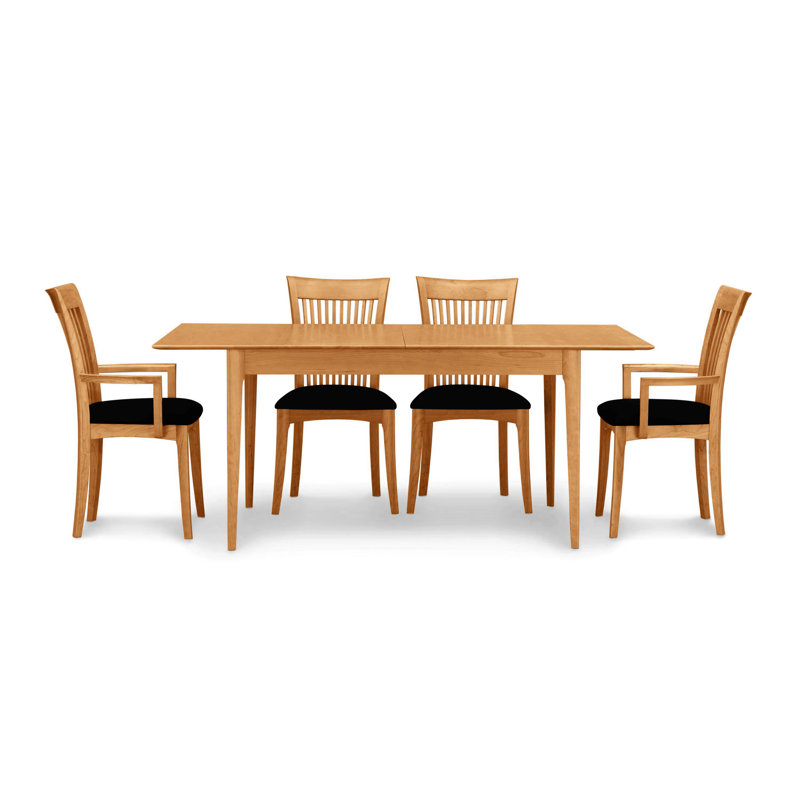 Sarah 4 - Person Solid Wood Top Four Leg Dining Set, Natural Cherry, 30" H x 60" W x 36" D, Seal Fabric