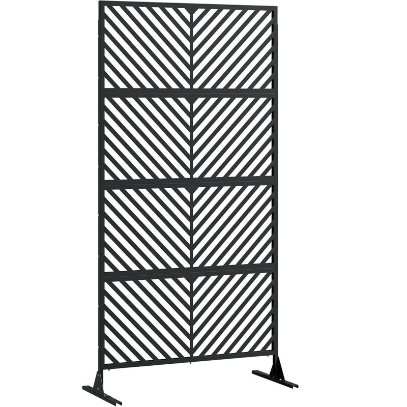 Metal Outdoor Privacy Screen, Freestanding Outdoor Privacy Screens And Panels For Patio Lawn Deck, Outdoor Privacy Panels Decorative Privacy Fence (Consists Of 4 Panels)