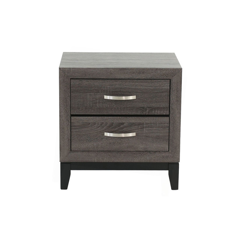 Table de chevet en bois deux tons avec 2 tiroirs