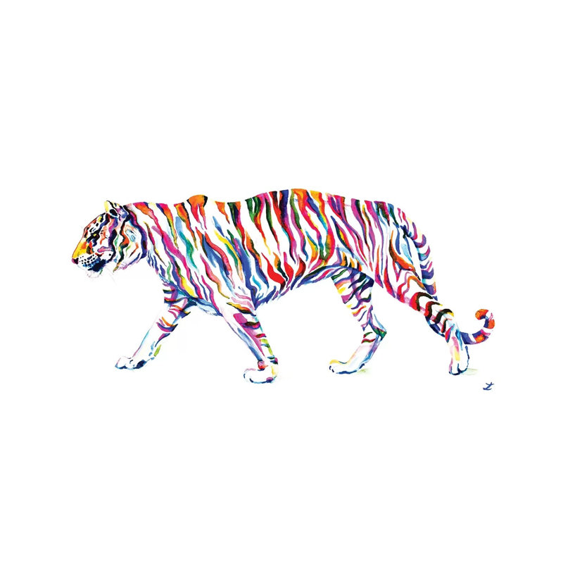 Walking Tiger - Wrapped Canvas Print, 20.32 cm H x 30.48 cm W