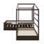 Lit double en bois massif avec structure en L en bois massif avec clôture et sommier à lattes-1053348106