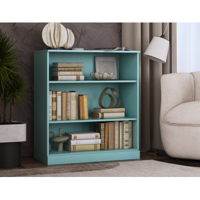 Palace Imports 100% Solid Wood 3-Shelf Bookcase, Adjustable Shelves, 32" Wide, 35.75" Tall