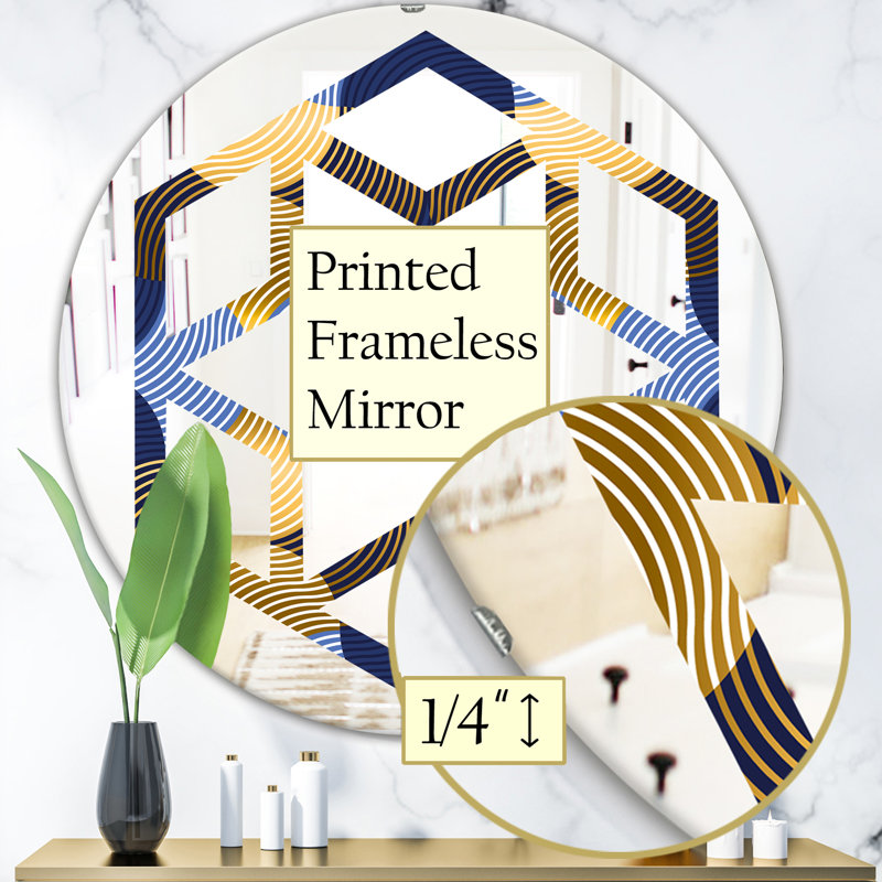 Miroir mural Hexagon Star Luxury Waves, 23,6 po x 23,6 po