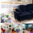 Crofford 107.1"W Chenille 3 seater sofa with One Ottoman and Removable Ruffles Pleats Skirts and Spindle Legs-782239531