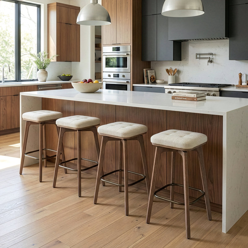 Oliviah Swivel Upholstered Counter Stool,  Counter Stool (26.8" Seat Height)