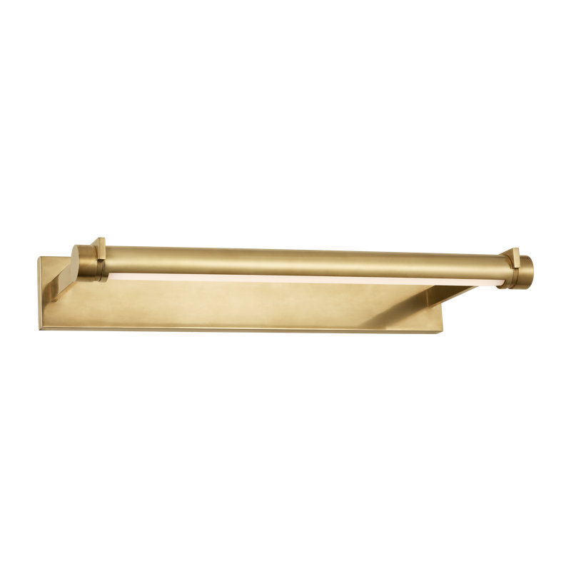Katan Dimmable LED Wall Mount Picture Light, 2.8" H x 17" W x 8.3" D, Hand-Rubbed Antique Brass