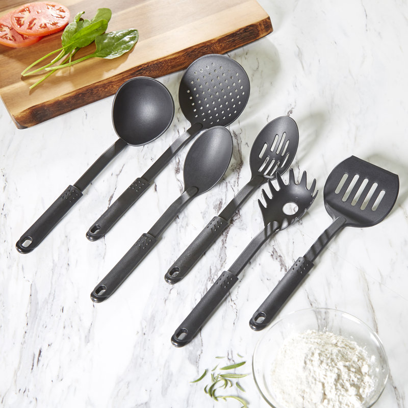 Ensemble d'ustensiles de cuisine 6 pièces - Outils de cuisson en plastique - Comprend des spatules, des cuillères et des gadgets essentiels pour la cuisine à domicile