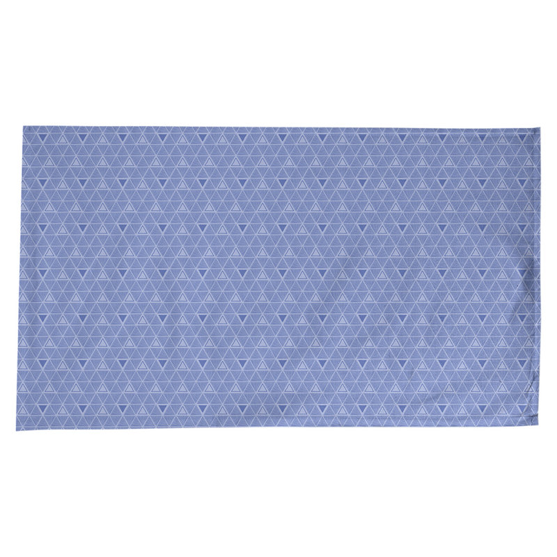 Nappe géométrique en coton - Triangles dessinés à la main, collection Jordao, lavable à la machine, Bleu clair