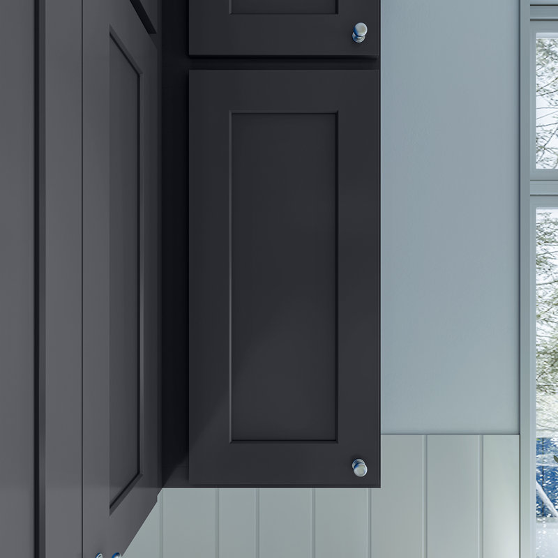 Armoire de coin murale, L 27 po x H 30 po x P 12 po, Noir Shaker