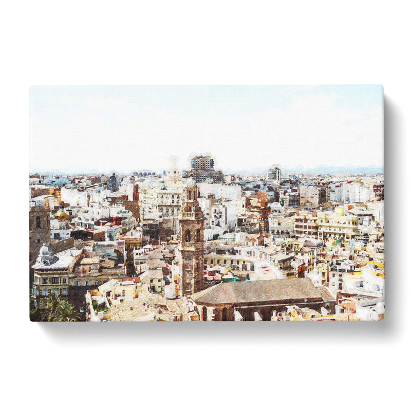 The Valencia Skyline In Spain - Wrapped Canvas Painting, 50cm H x 76cm W x 3cm D