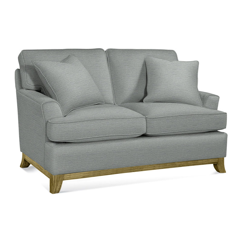 Oaks Way Loveseat, Brown Geometric, 0456-33, Brass Finish