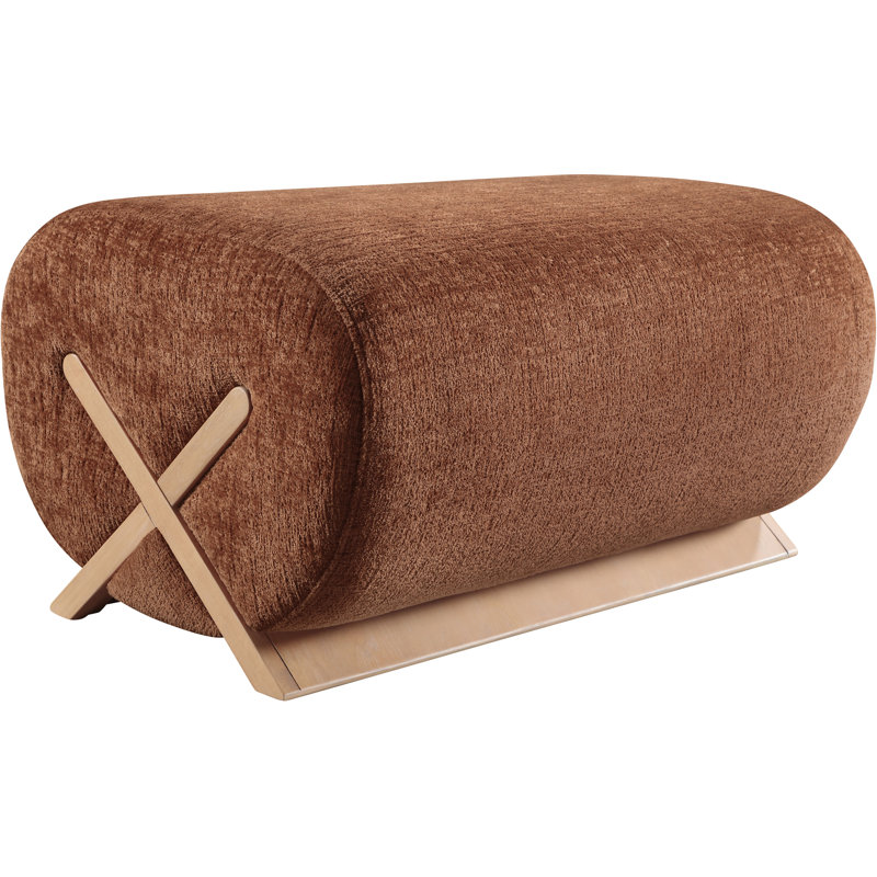 Repose-pieds Akira, Tissu de polyester cognac, Naturel