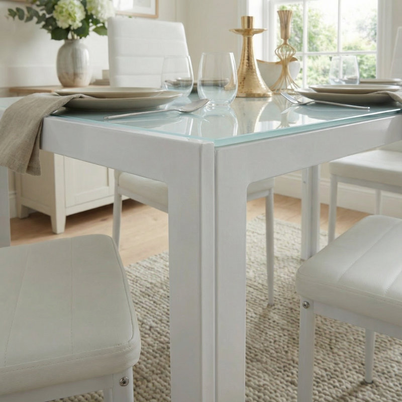 Gorge 4 - Person Dining Set, White