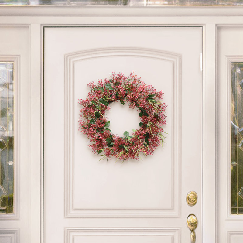 24" Artificial Gypsophila Floral Spring Wreath