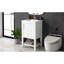 Meuble-lavabo blanc avec profondeur de 20 po, lavabo en céramique, armoire, étagère de rangement et tablette ouverte - finition peinte, porte à fermeture douce de style moderne, poignée de bar, grand bois massif-121114300-121114299