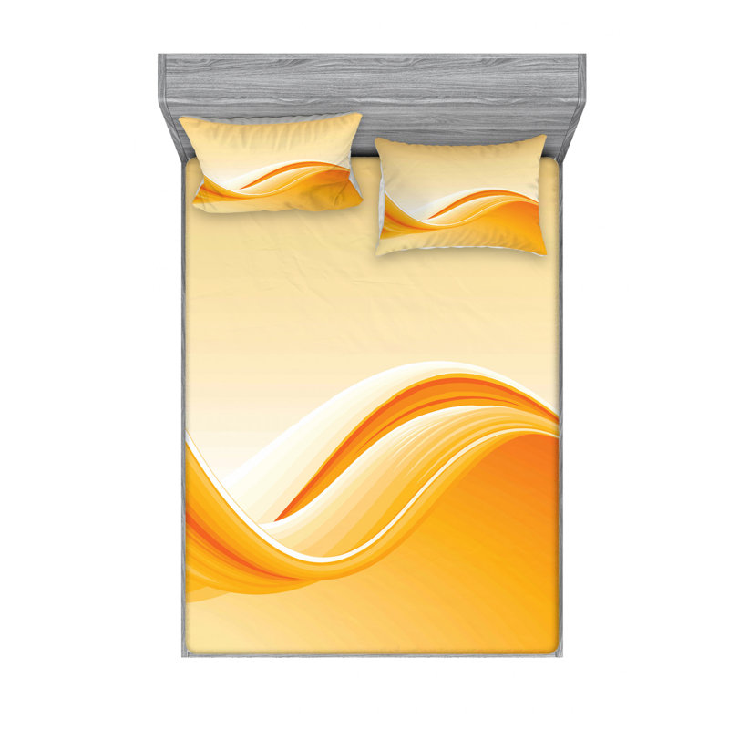 Ensemble de draps arrière-plan avec une grande ligne ondulée, Ensemble de draps pour lit double avec un drap-hou