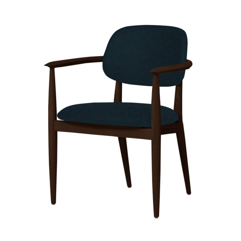 Slow Arm Chair, Dark Brown Oak, Newcastle Black New 65