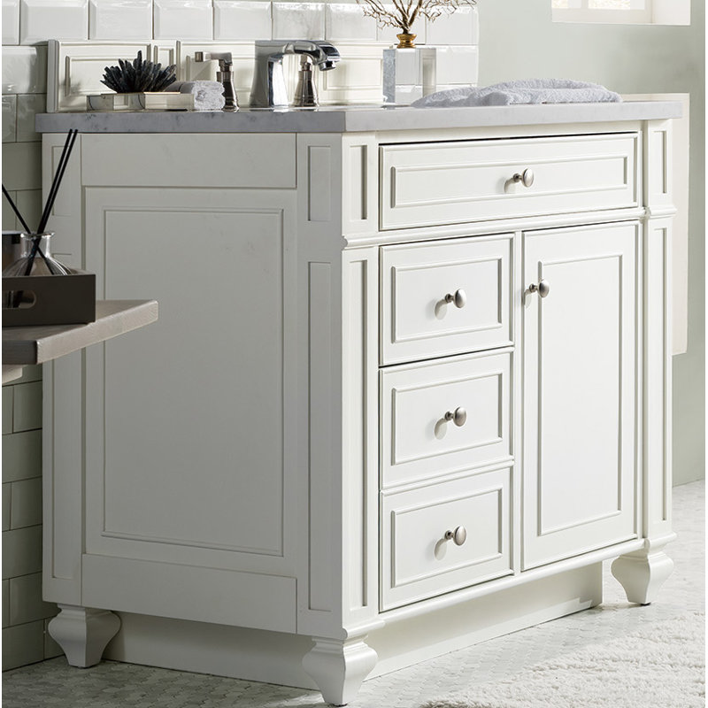 Bristol 36'' W Single Vanity, Bright White, Ethereal Noctis, 8" Widespread
