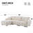 110" Modular Sectional Sofa, L Shape With Extra-Large Seat, Pull-Line Design, Movable Ottoman, High Density Foam, Free Combination, Sturdy Metal&Wood Frame, Boucle Fabric-307126528