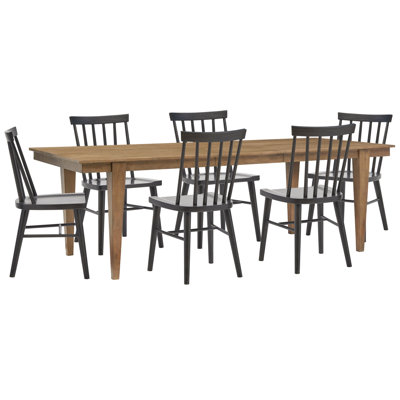 Extendable Rectangular Dining Table With 4 Grey Side Chairs