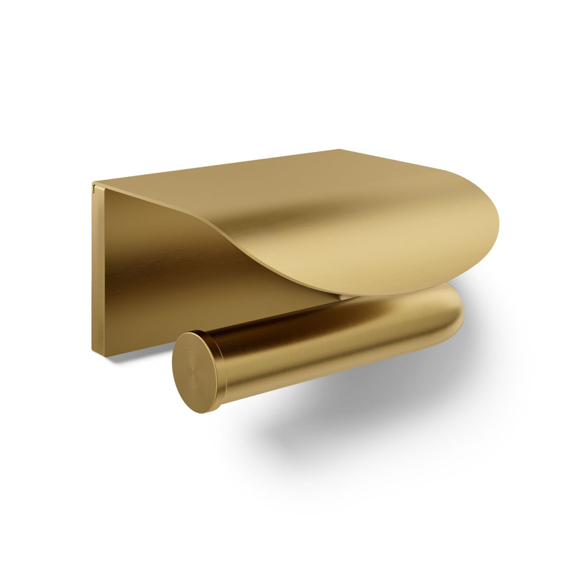 Avid Wall Mount Toilet Paper Holder, Vibrant Brushed Moderne Brass