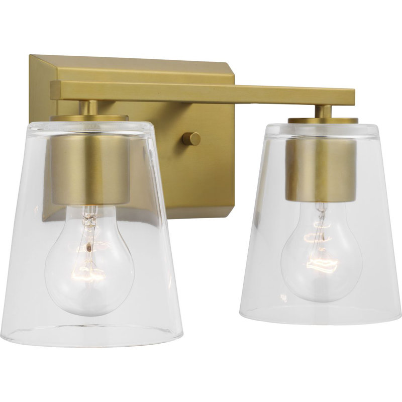 Dormer 2 - Light Dimmable Vanity Light, Clear, Brushed Gold