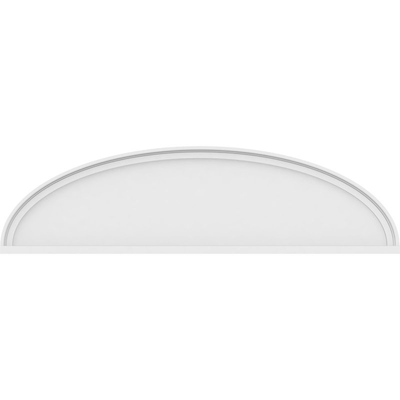 50"W x 13-1/2"H x 2"P Elliptical Smooth Architectural Grade PVC Pediment, 13-1/2" H  x 50" W  x 2" D