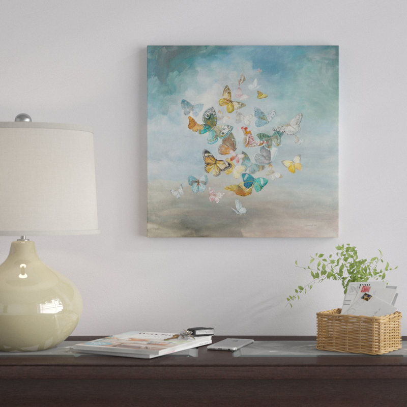 «Beautiful Butterflies», reproduction de peinture acrylique sur toile, H 18 po x l 18 po x P 1 po, Toile tendue
