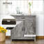 Buffet 32 "avec porte de grange style campagne avec porte de grange avec rangement | Panneau de fibres à densité moyenne | Panneau de particules
