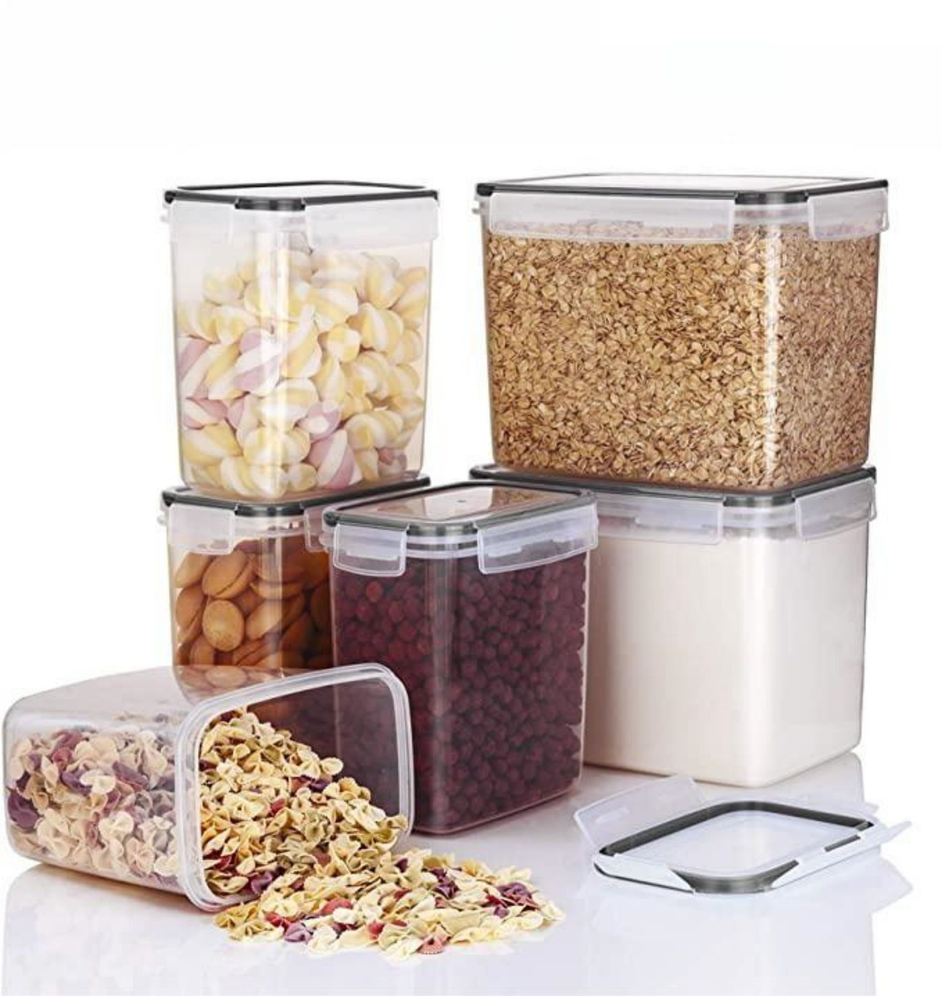 Airtight Food Storage Container Set - 8 Pieces 1.6L - Plastic BPA