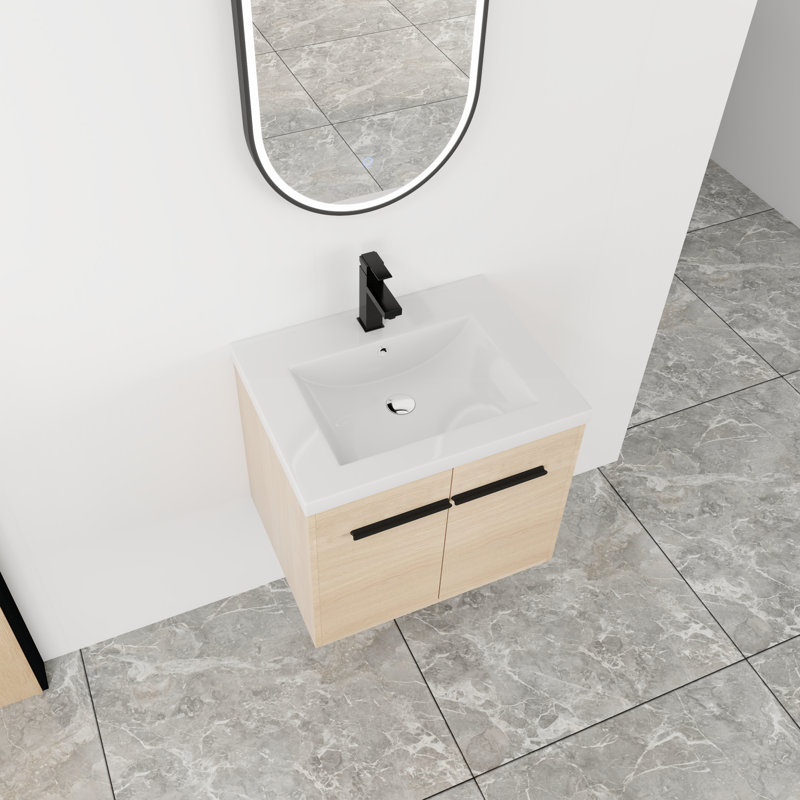 Meuble-lavabo simple 23,63 po avec plateau en résine Harroll