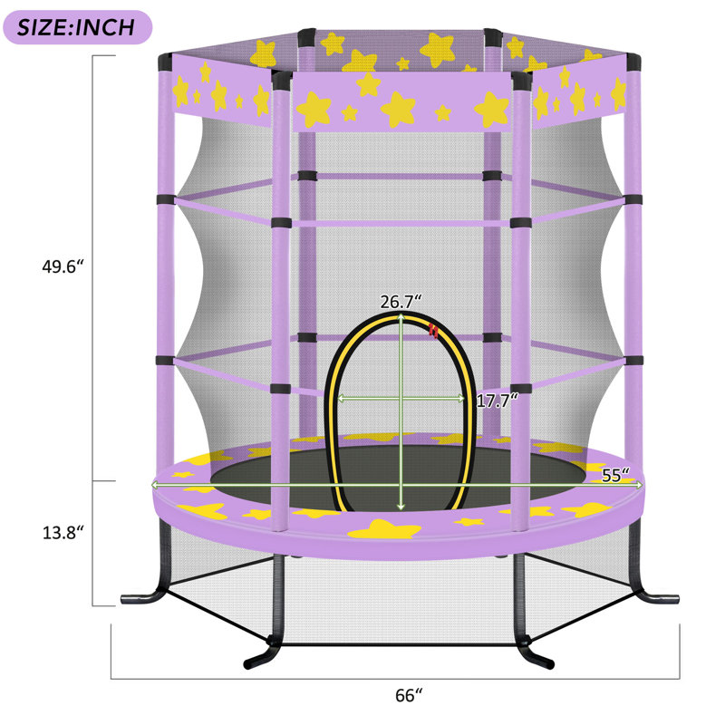 Trampoline pour enfants_63,4 x 55 x 55, Mauve