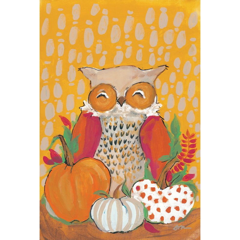 Chouette d'automne par Jessica Mingo - reproduction, L 12 po x H 18 po, Non, Papier avec cadre photo en érable