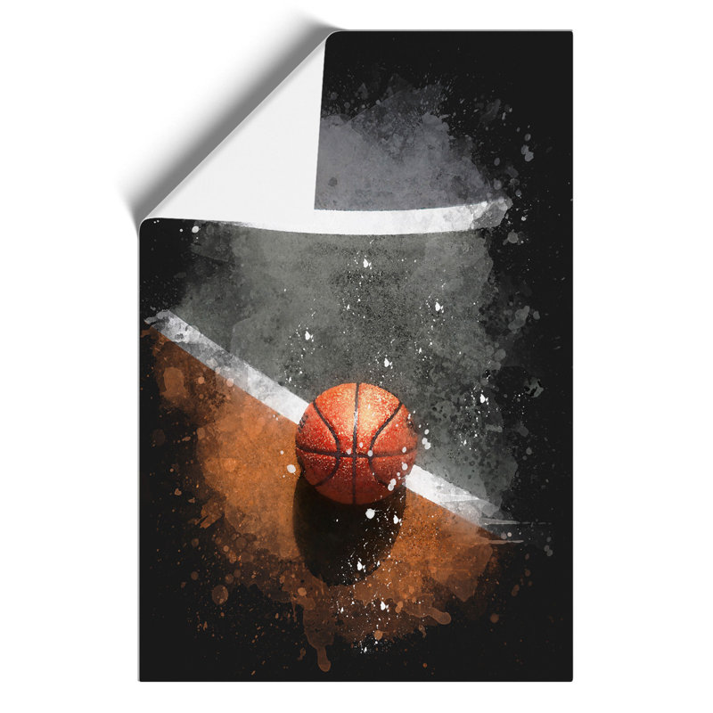 Basketball Court Paint Splash - Frameless Print, 59cm H x 42cm W x 0.1cm D