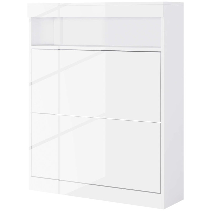 16 Pair Flip Down Shoe Storage, White