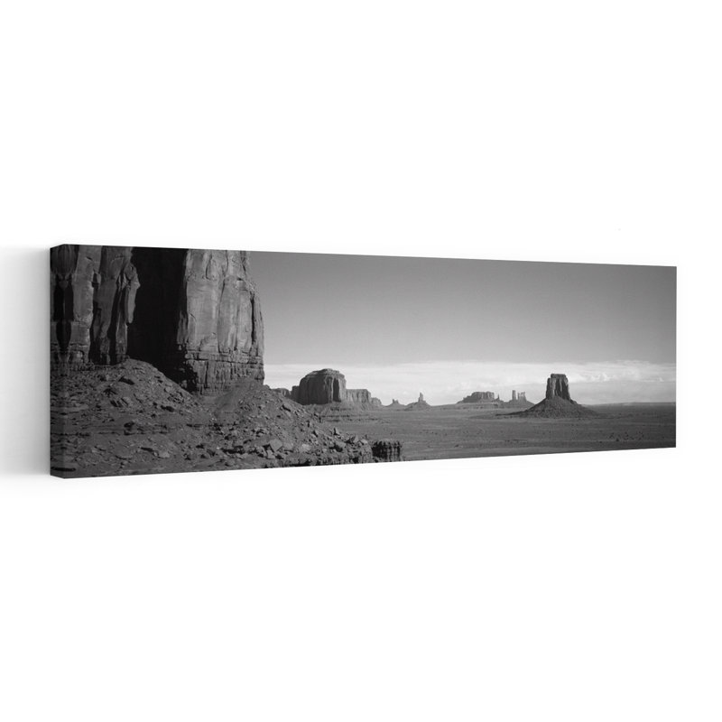 Rock formations on a landscape Monument Valley Arizona USA 1 Piece Wrapped Canvas Panoramic Wall Art
