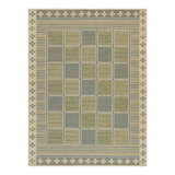 Rug & Kilim’S Scandinavian Rug Kilim In Green And Blue Geometric Pattern