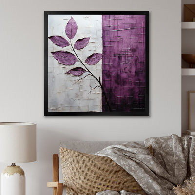 Purple Leaves Plum Precision - Leaves Framed Canvas Print