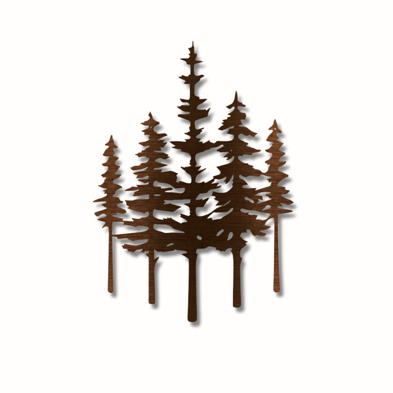 Pin, forêt, art mural en métal - décoration murale chalet rustique