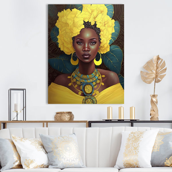 Winston Porter Orisha Oshun African Goddess In Yellow On Canvas Print ...