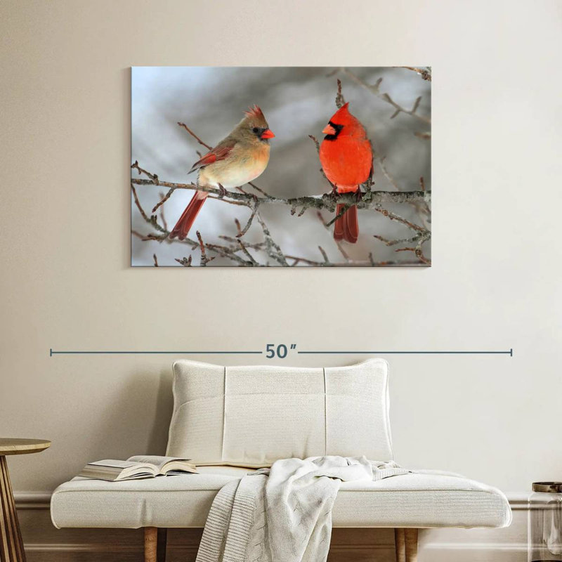 Cardinal Bird Couple, 26" H x 39" W