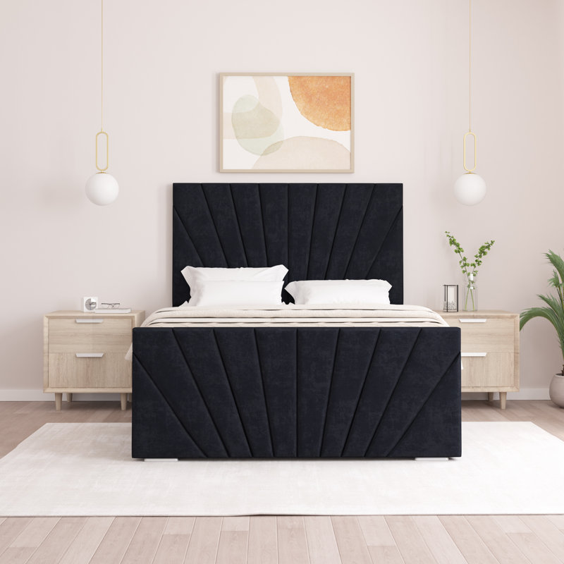 Aayanah Upholstered Bed, Kingsize (5'), Black