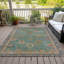 Tapis bleu sarcelle Xhevrie lavable à la machine intérieur / extérieur-111820135