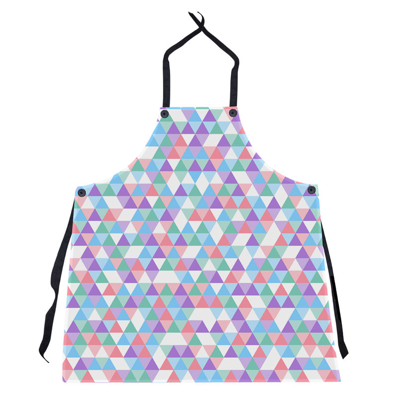 Tablier à motif triangle, Bleu / Rose