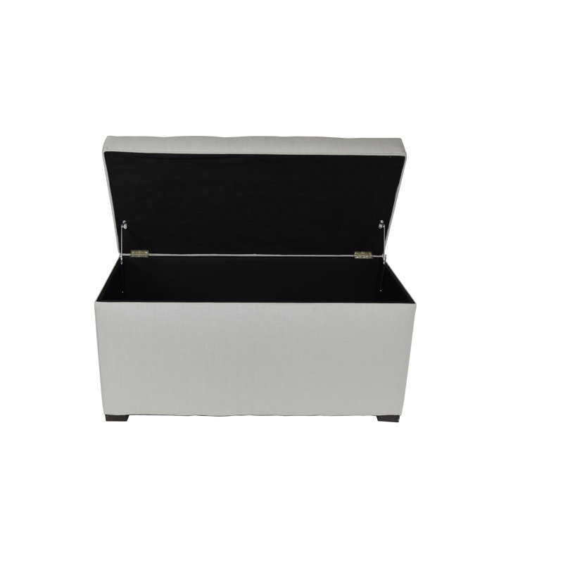 Hobson Upholstered Ottoman, Silver Polyester Blend