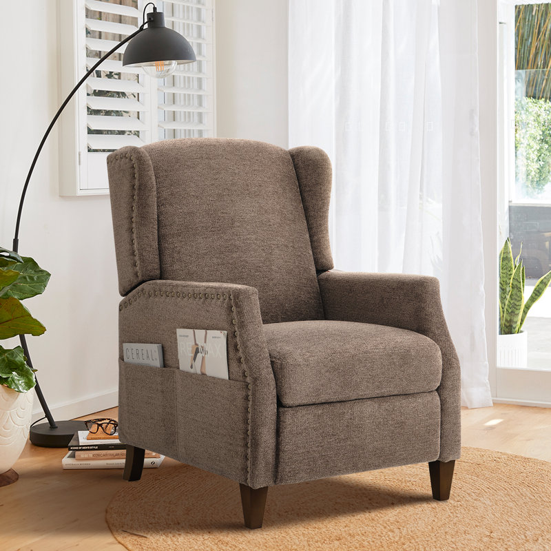 Fauteuil inclinable Kars, Chenille performance brun clair